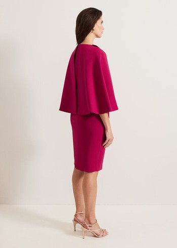 Phase Eight Veronica Cape Dress Pink Canada | QCBUKG-840